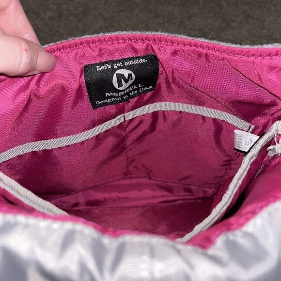 Merrell Gray Wool Blend Lightweight Rectangle Shoulder Strap Crossbody Bag - Picture 6 of 9